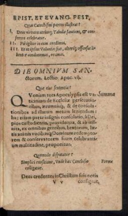 Die Omnium Sanctorum ...