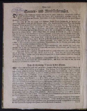 Von Erscheinung Veneris in der Sonne.