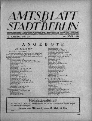 1931,19: Nr. 19, 10. Mai 1931