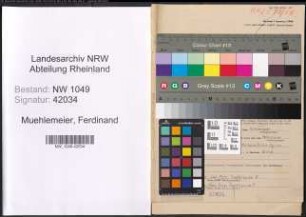 Entnazifizierung Ferdinand Muehlemeier , geb. 13.10.1885 (Lehrer)
