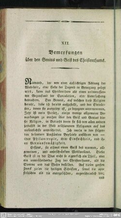 XII. Bemerkungen über den Genius und Geist des Christenthums