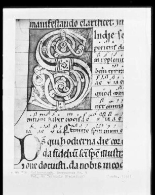 Missale, Ms. 9, folio 96, Initiale S(piritus)
