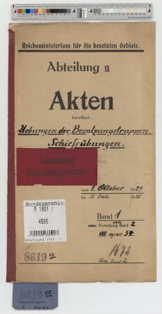 Uebungen der Besatzungstruppen: Schießübungen: Bd. 1