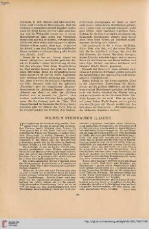 36: Wilhelm Steinhausen 75 Jahre