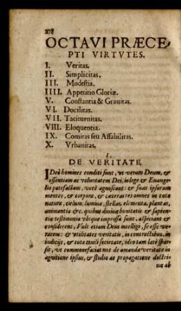 Octavi Praecepti Virtutes.