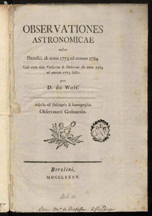 1-20, Observationes Astronomicae