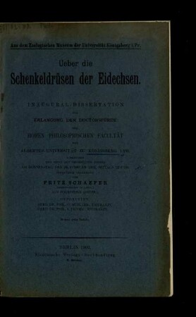 Über die Schenkeldrüsen der Eidechsen
