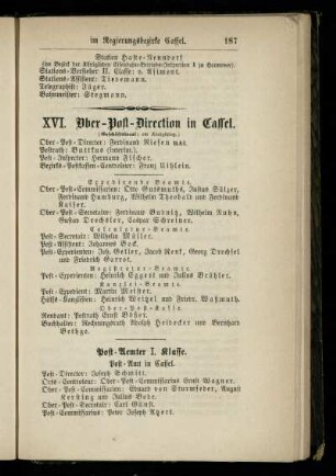 Ober-Post-Direction in Cassel