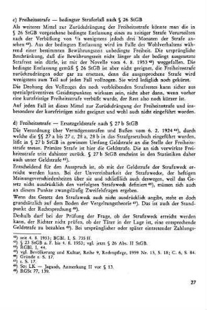 c) Freiheitsstrafe - bedingter Straferlaß nach § 26 StGB