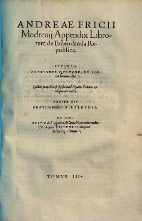 Appendix librorum de emendanda republica : Una cum epistolis aliquot lectu dignissimis