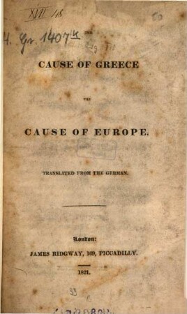 Cause of Greece the cause of Europe