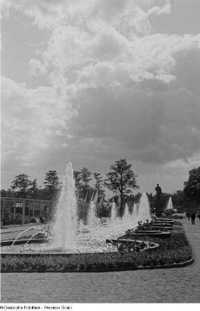 Blick auf einen Springbrunnen