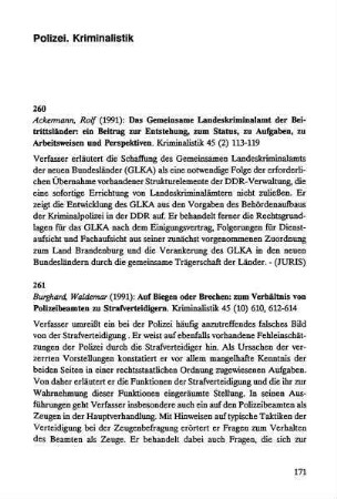 171-187, Polizei. Kriminalistik