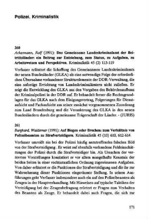 171-187, Polizei. Kriminalistik