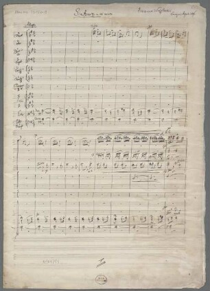 Symphonies, orch, e-Moll, Sketches. Fragments - BSB Mus.ms. 23150-1 : [caption title:] Sinfonia in mi minore // Ermanno Wolf Ferrari // Venezia Agosto 1896
