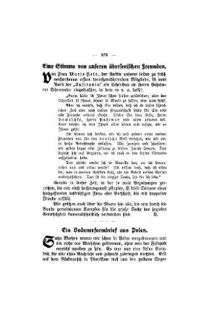 Eine Stimme von unseren überseeischen Freunden