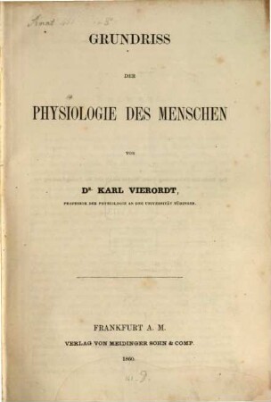 Grundriss der Physiologie des Menschen