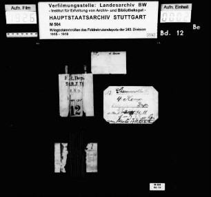 Kriegsstammrolle der 4. Kompanie des Feldrekrutendepots Nr. 243