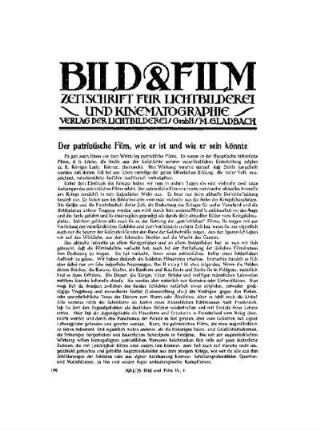 Der patriotische Film, wie er ist und wie er sein könnte