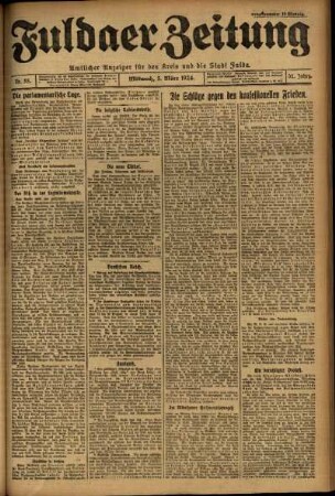 Erste Ausgabe vom Mittwoch, den 05. März 1924.