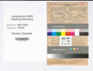 Entnazifizierung Elisabeth Michels, geb. 12.10.1921 (Verw.Angest.)