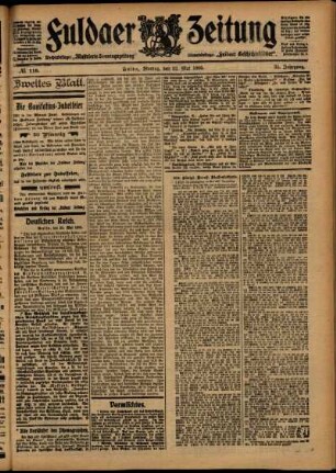 Zweite Ausgabe vom Montag, den 22. Mai 1905.