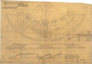 Fischer, Theodor; Heilbronn; Stadt-Theater - Freitreppe an der Südseite (Grundriss, Ansicht,Schnitte, Details)