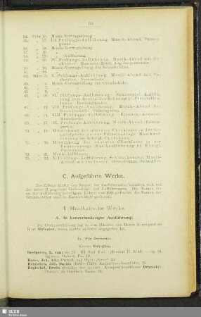 I. Musikalische Werke