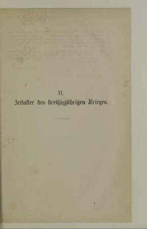 II. Zeitalter des dreißigjährigen Krieges