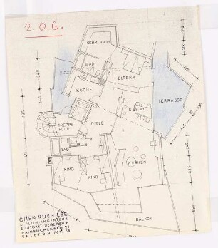 Haus und Garten H. Bense, Stuttgart: Grundriss Wohnhaus 2. OG