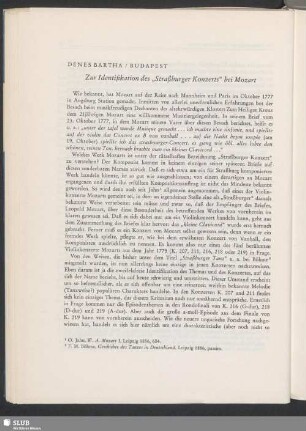 Zur Identifikation des „Straßburger Konzerts“ bei Mozart