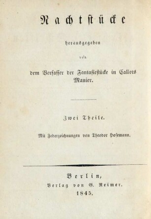 Bd. 5: Nachtstücke : Zwei Theile