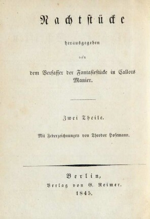 Bd. 5: Nachtstücke : Zwei Theile