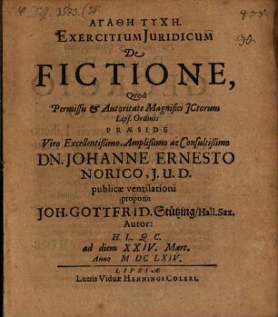 Exercitium Juridicum De Fictione