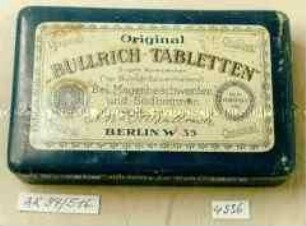 Blechdose für "Original 'ULLRICH-TABLETTEN' Bei Magenbeschwerden und Sodbrennen BERLIN W 35"