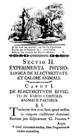 Sectio II. Experimenta Physiologica De Electricitate Et Calore Animali