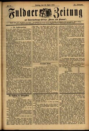 Ausgabe vom Freitag, den 26. April 1895.