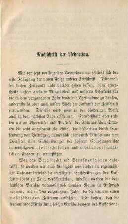 Nachschrift der Redaction