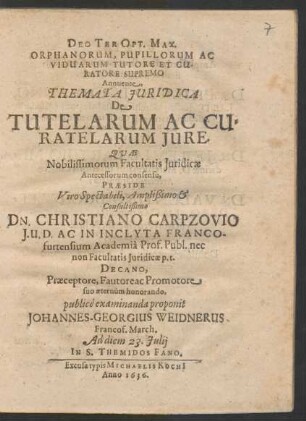 ... Themata Iuridica De Tutelarum Ac Curatelarum Iure