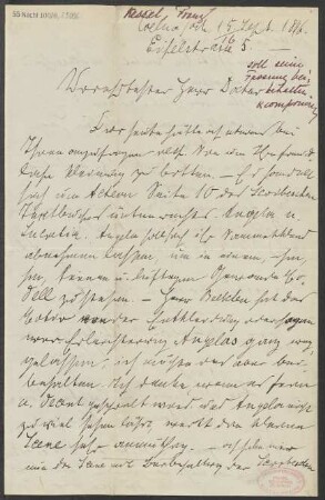 Brief an B. Schott's Söhne : 15.09.1896