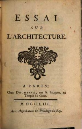 Essai sur l'architecture