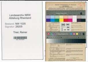 Entnazifizierung Reiner Thiel , geb. 23.07.1896 (Technischer Angestellter)