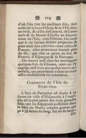 Commerce de l'Isle de Porto-rico.