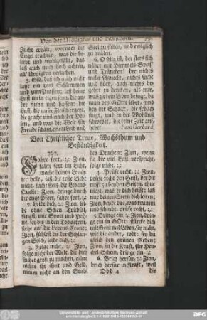 Von Christlicher Treue, Wachsthum und Beständigkeit.