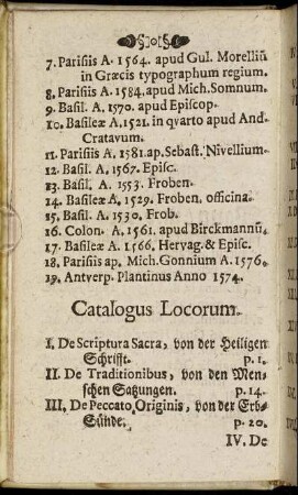 Catalogus Locorum.