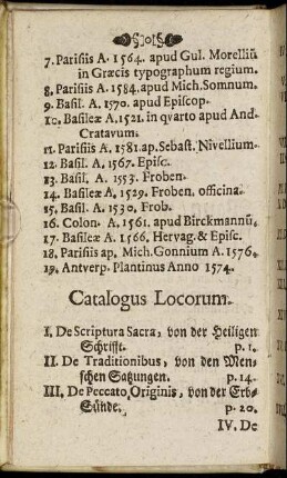 Catalogus Locorum.