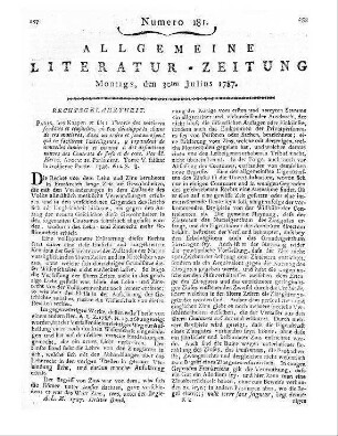 Petetin, J. H. D.: Mémoire sur la découverte des phénomènes que présentent la catalepsie et le somnambulisme. Pt. 1. [S.l.] 1787