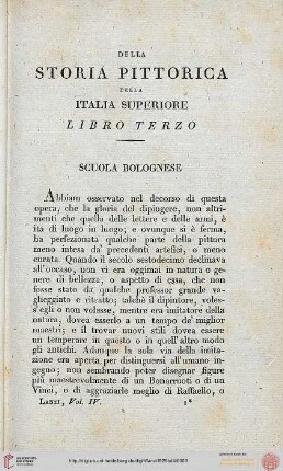 Della Storia Pittorica Della Italia Superiore.
