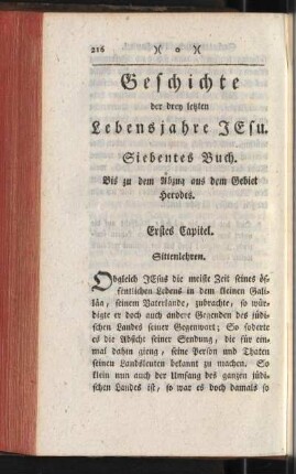 Erstes Capitel. Sittenlehren