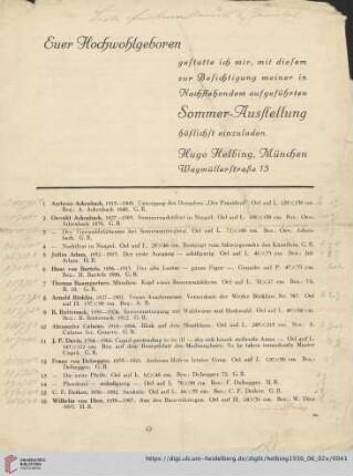 [Faltblatt Sommer-Ausstellung II, 1931]